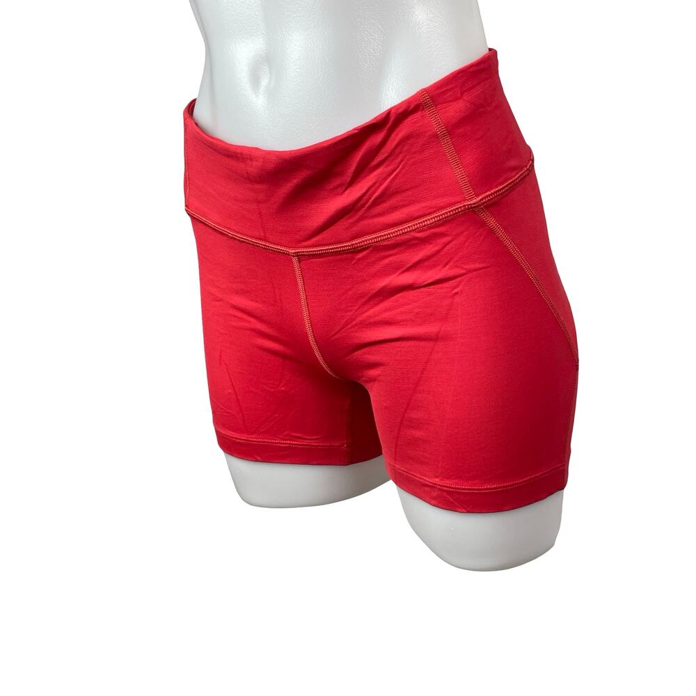 Outdoor Voices Women's Red Mid Rise Yoga Running Athletic Biker Shorts Size S - Picture 2 of 5